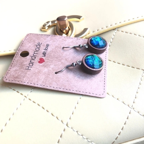 Handmade Wooden Earrings - Picture 2 of 4